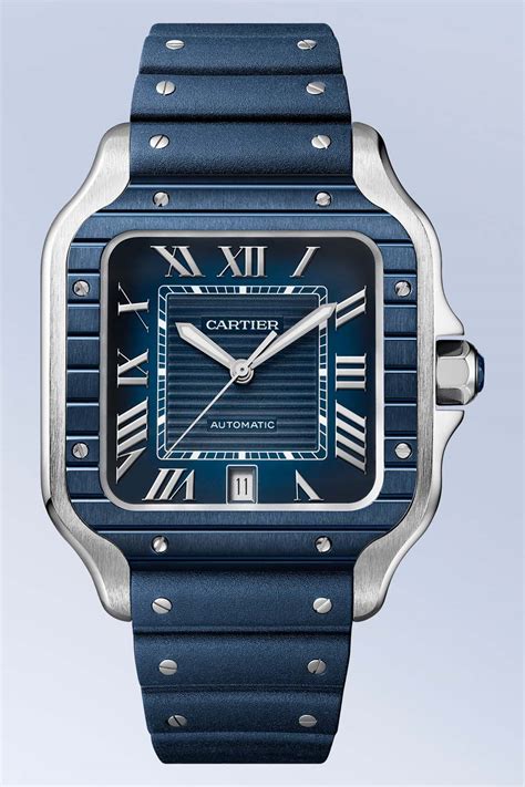 cartier santos blue|cartier santos watches.